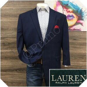 RALPH LAUREN Mens Wool Blazer‎ Sport Coat Casual Jacket Size 48R Classic Suit